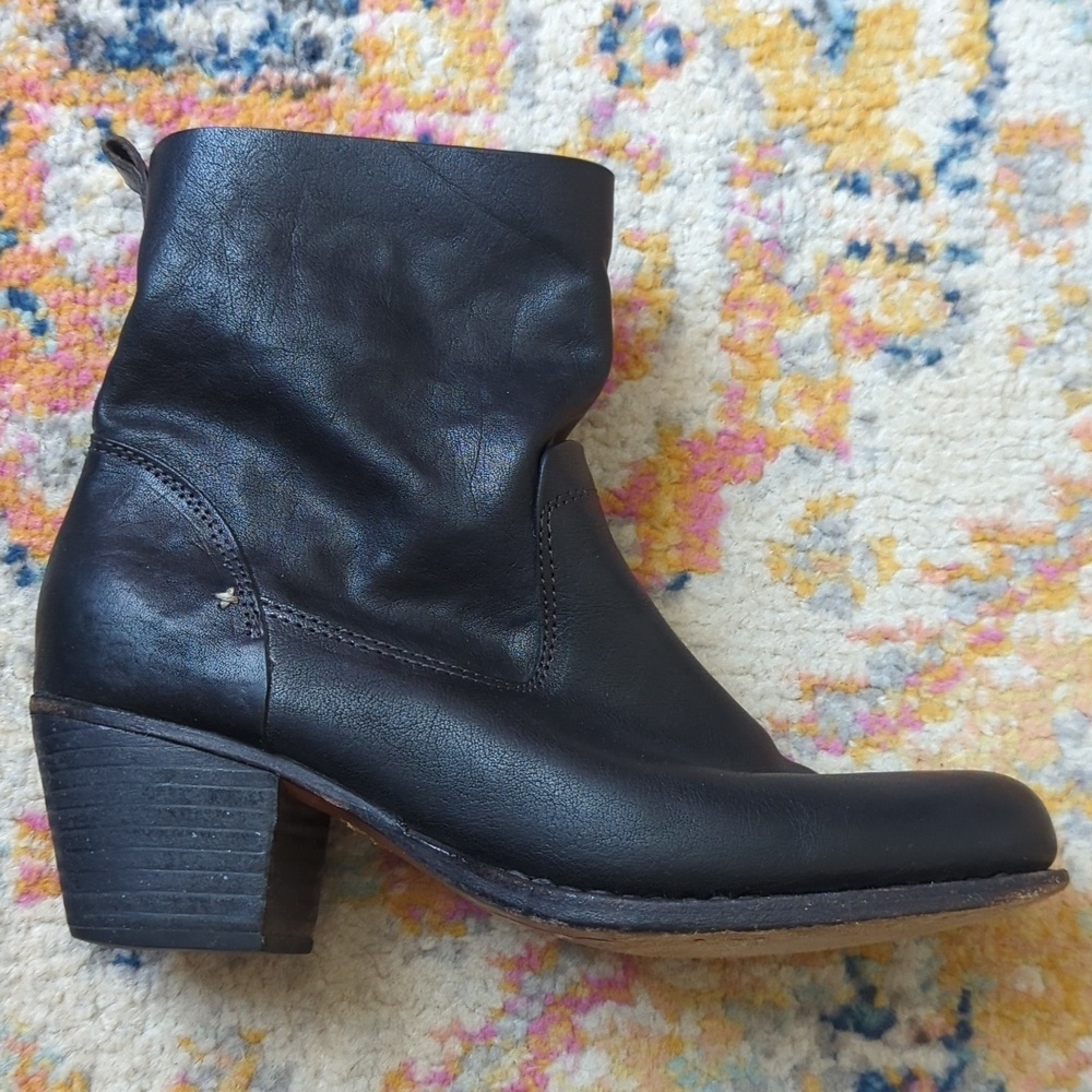 Rag & Bone Mercer II Handmade Goodyear Leather Slouchy Moto Boots Black 38.5 - Picture 9 of 15